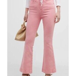 Veronica Beard Carson Ankle Flare High Rise Jeans in Peony Pink 29